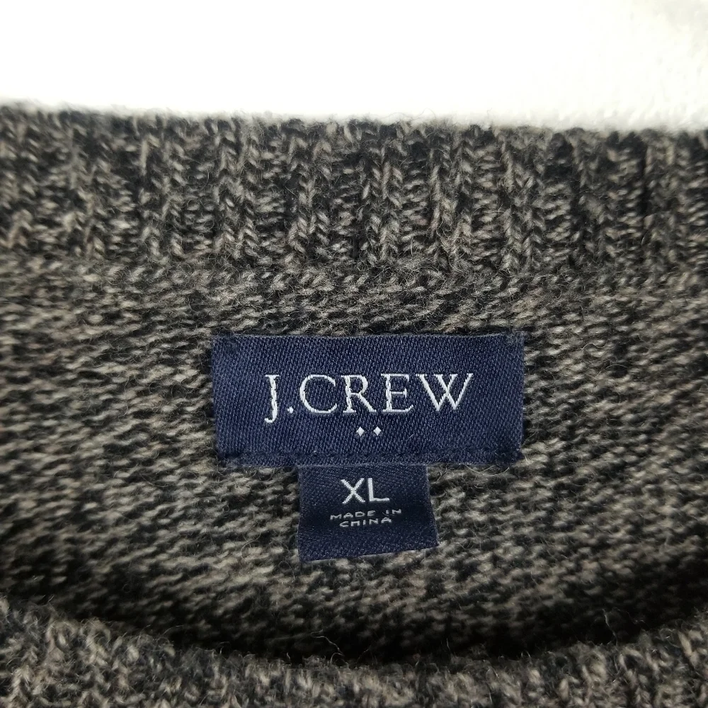 J. Crew Black & Gray Heather Wool Blend Men's Sweater